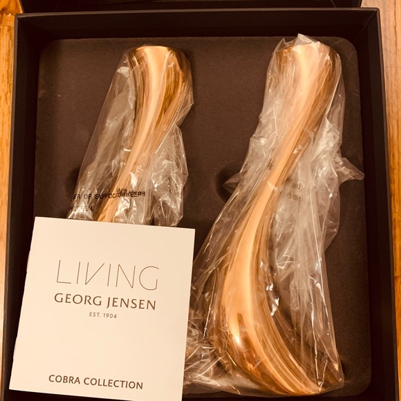 Georg Jensen 18k Rose Gold Medium Candleholder Set - Picture 4 of 8